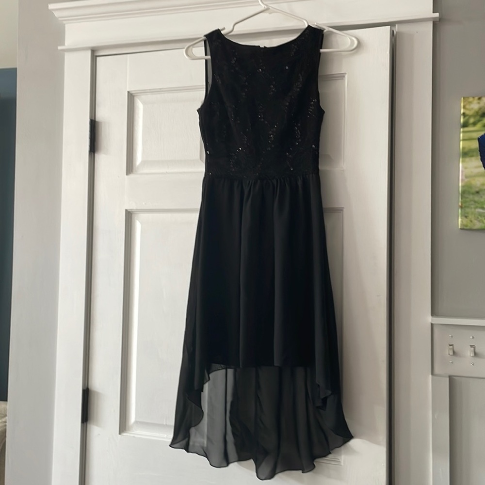 Black high low dress